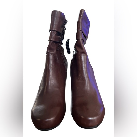 Worthington -LEATHER GEORGIA Brown Heeled Boots - Picture 4 of 8